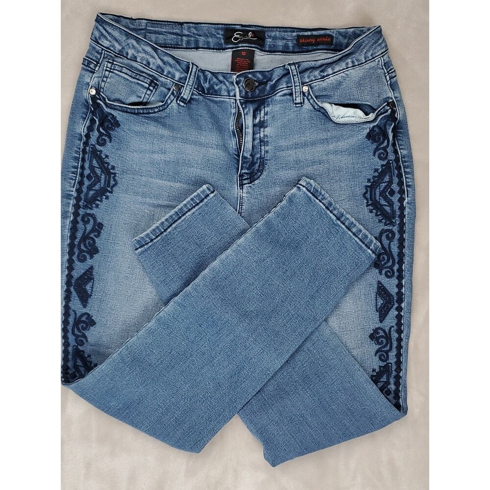 Earl Jeans | Women's Size 10 | Skinny Ankle | Side Floral Embroidery y2k